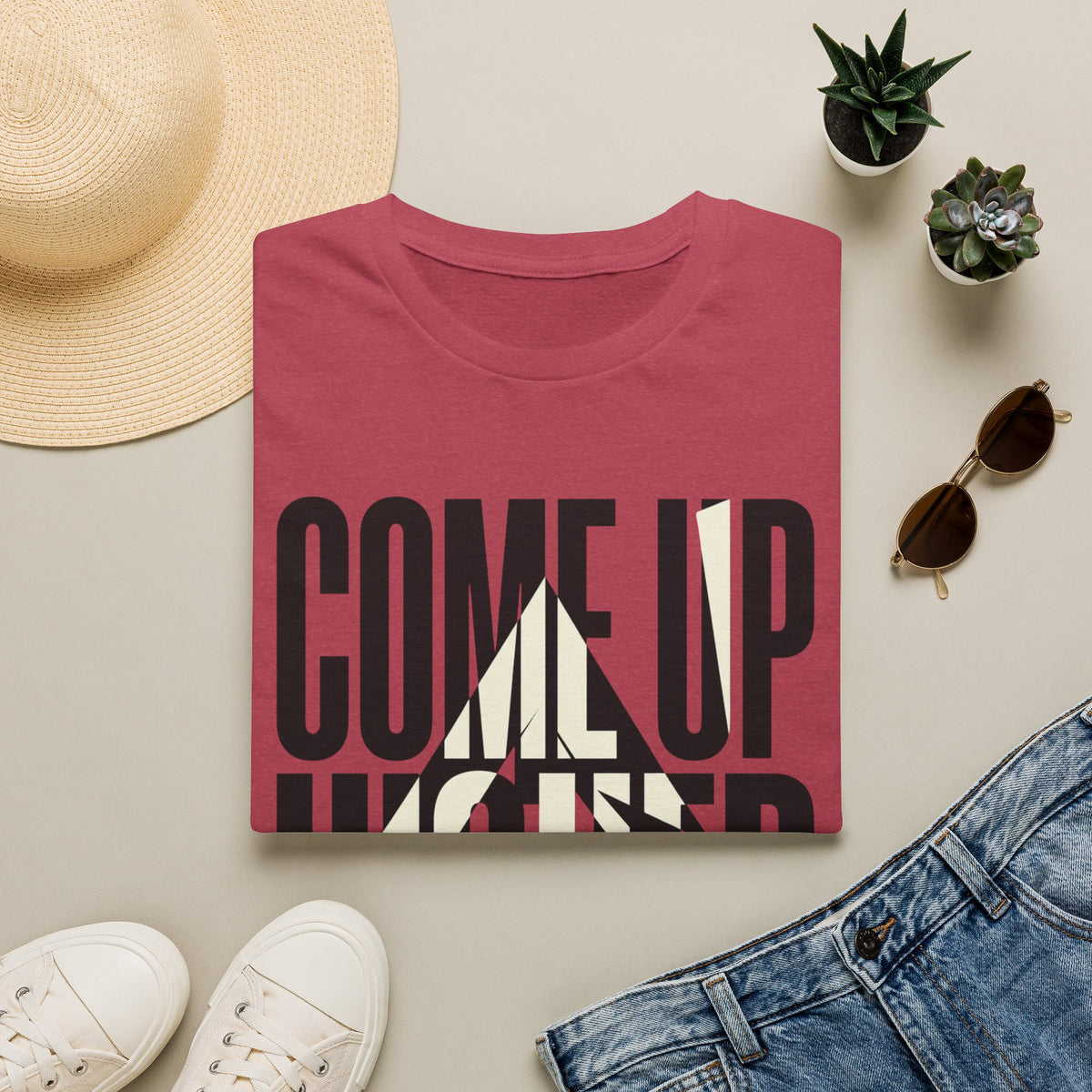 Come Up Higher - black and white T-shirt
