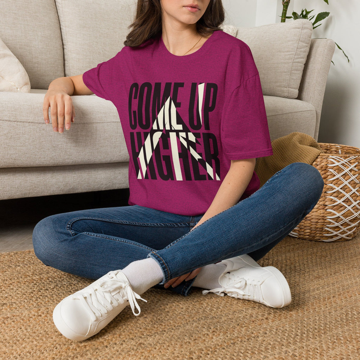 Come Up Higher - black and white T-shirt