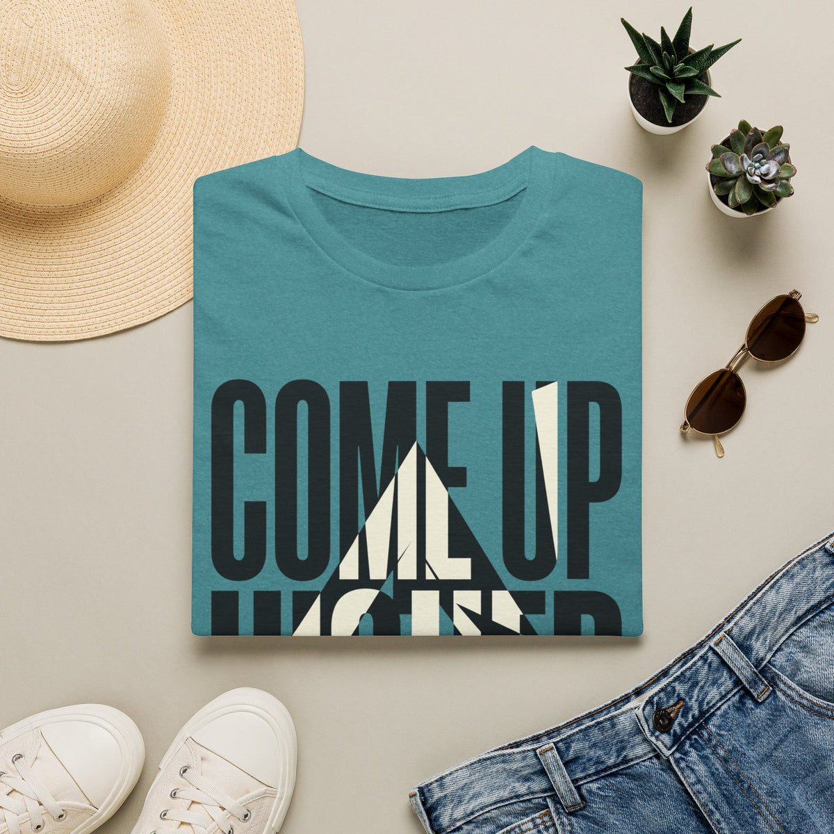 Come Up Higher - black and white T-shirt