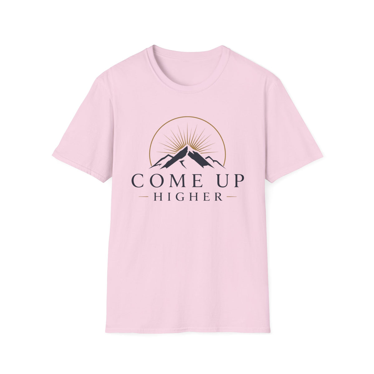 Come Up Higher T-shirt - blue n gold logo
