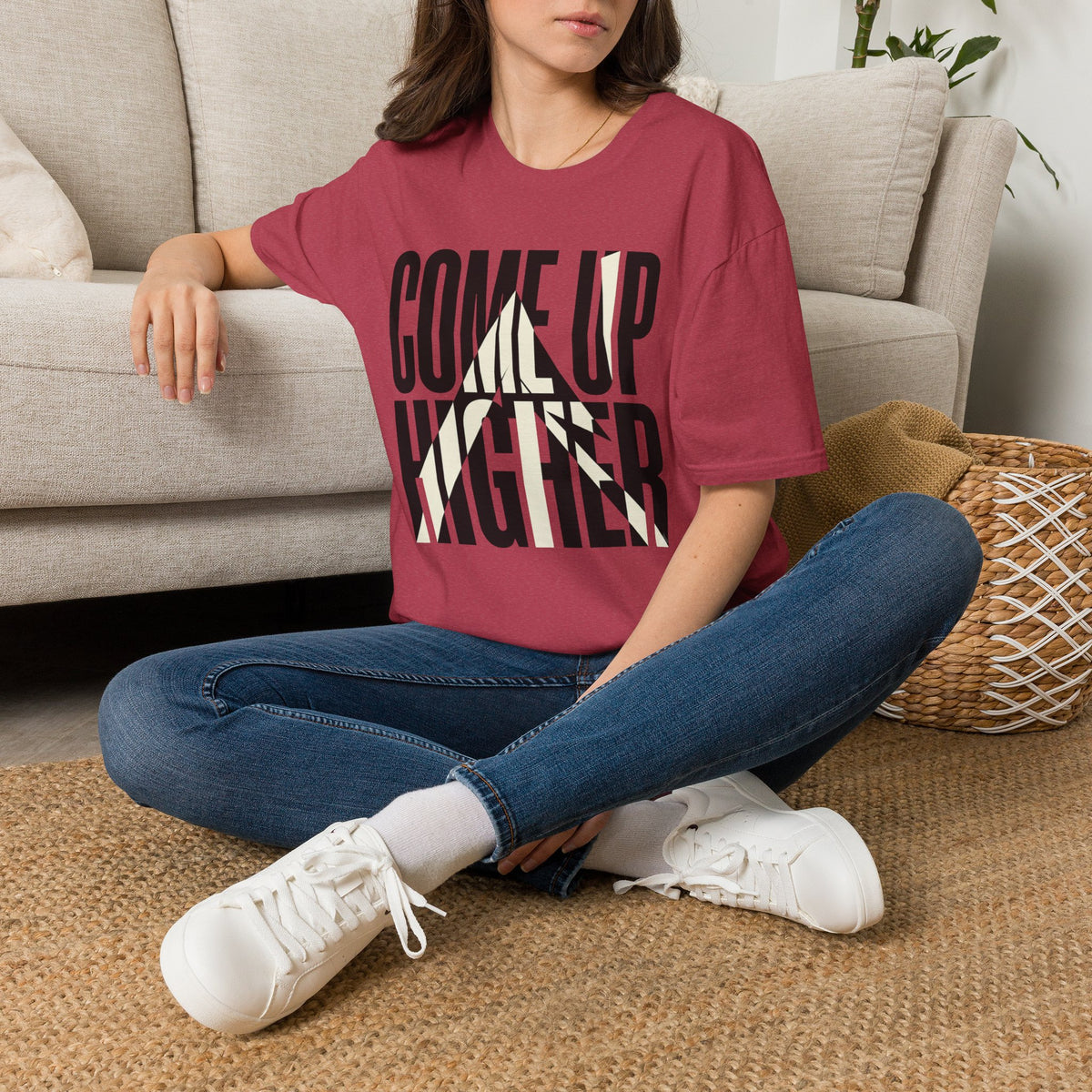 Come Up Higher - black and white T-shirt