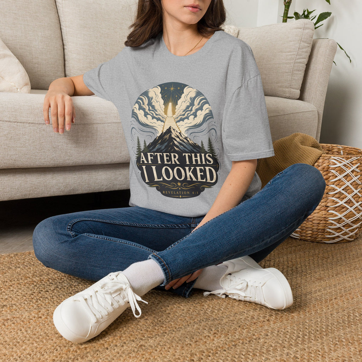 After This I Looked - Mountain & Light Retro T-shirt