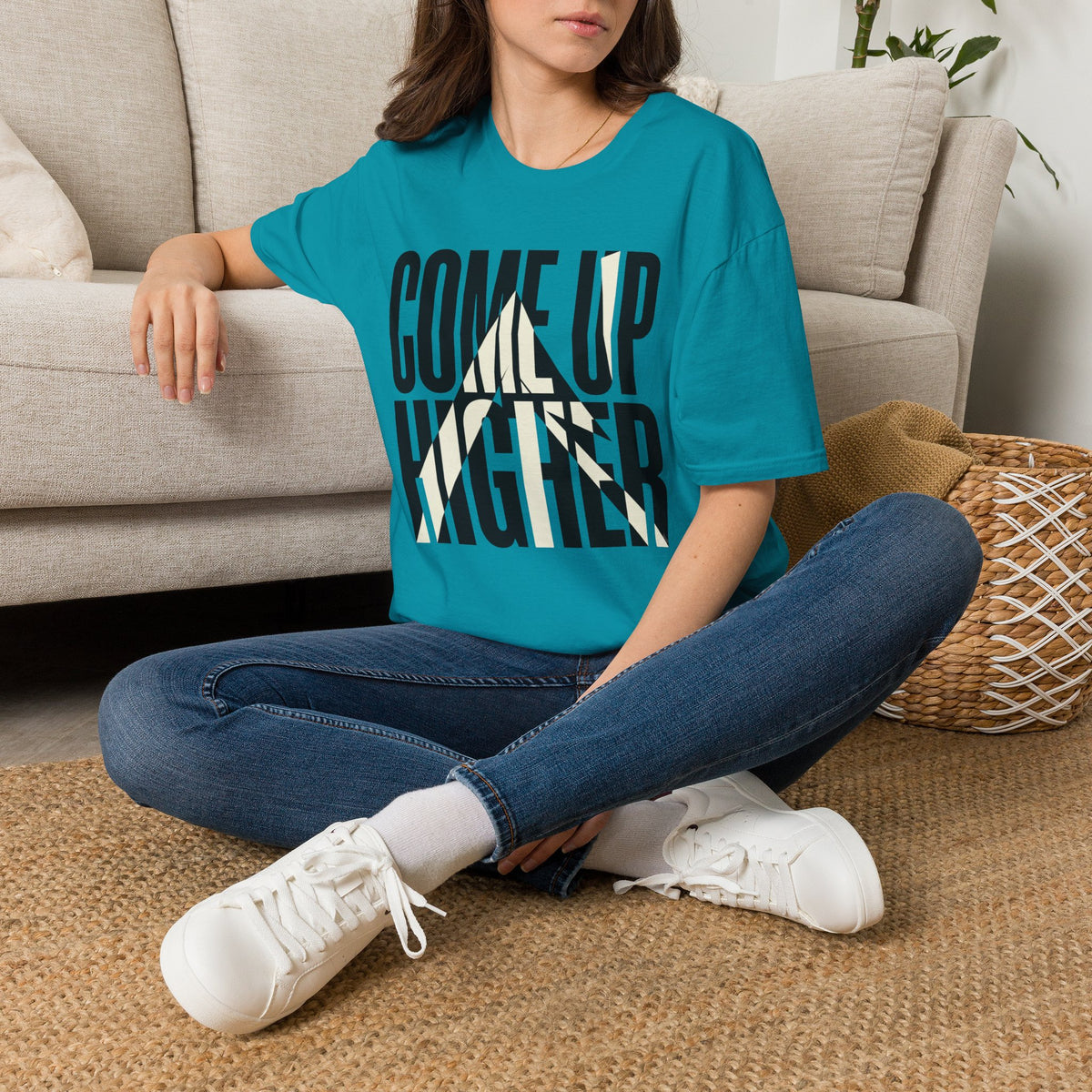 Come Up Higher - black and white T-shirt