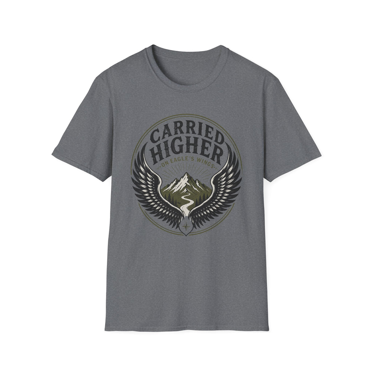 Carried Higher T-Shirt — 'Carried Higher on Eagle’s Wings' Inspirational Graphic Tee