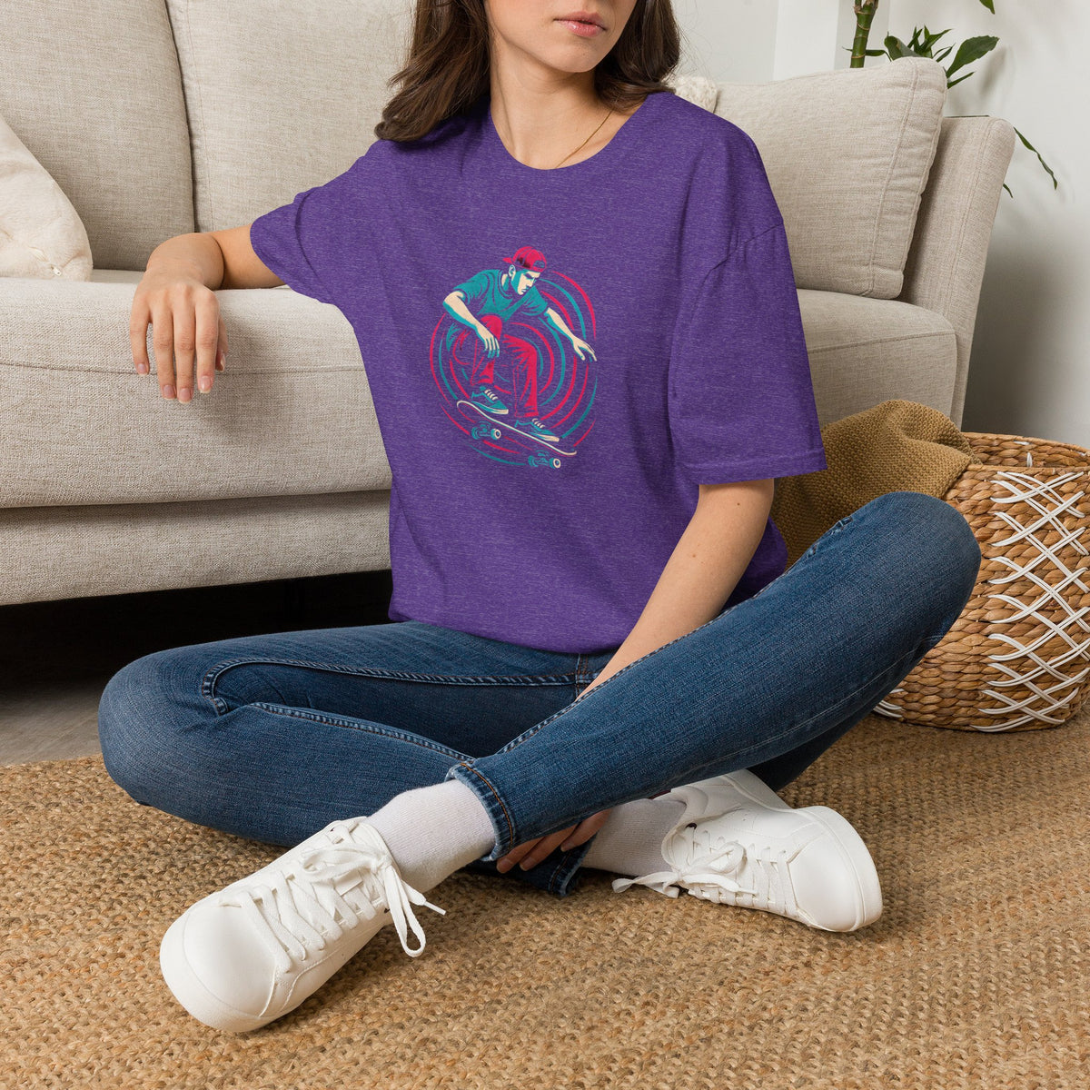 Skateboarder performing trick T-Shirt