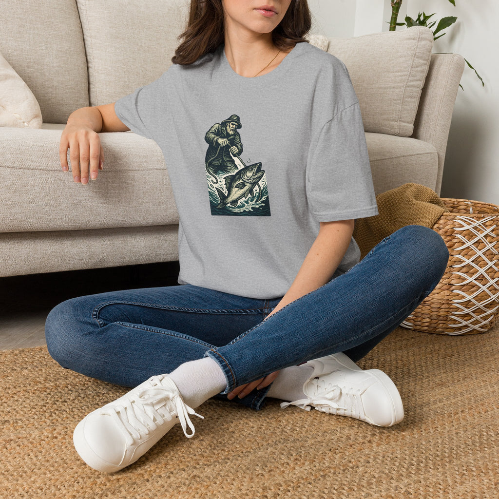 Fisherman Reeling Giant Fish T-Shirt
