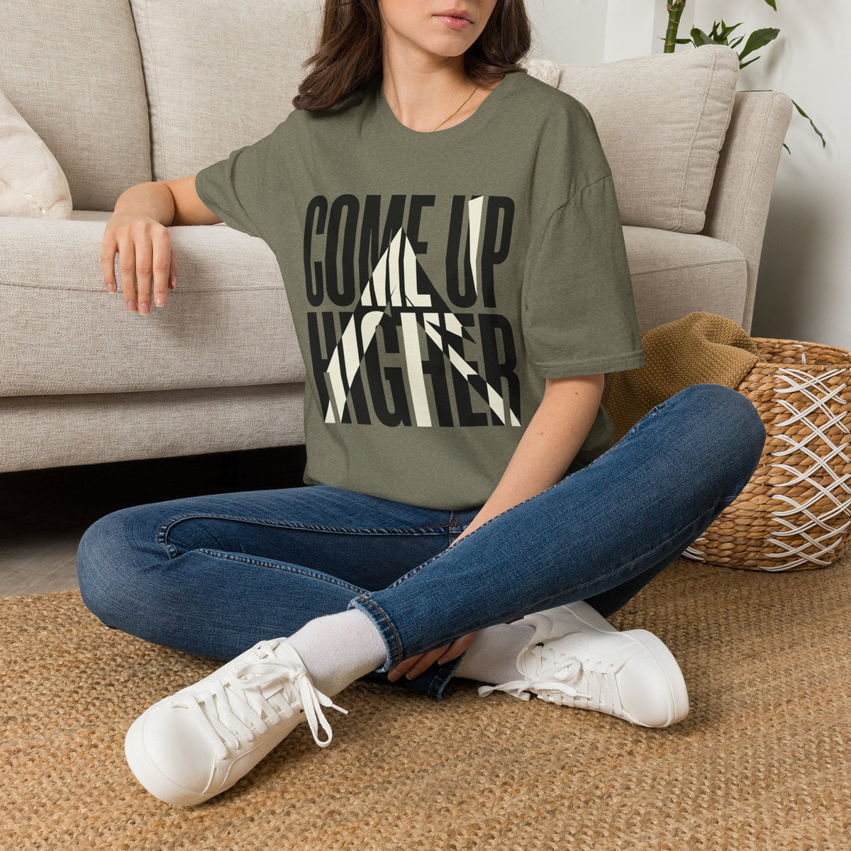 Come Up Higher - black and white T-shirt