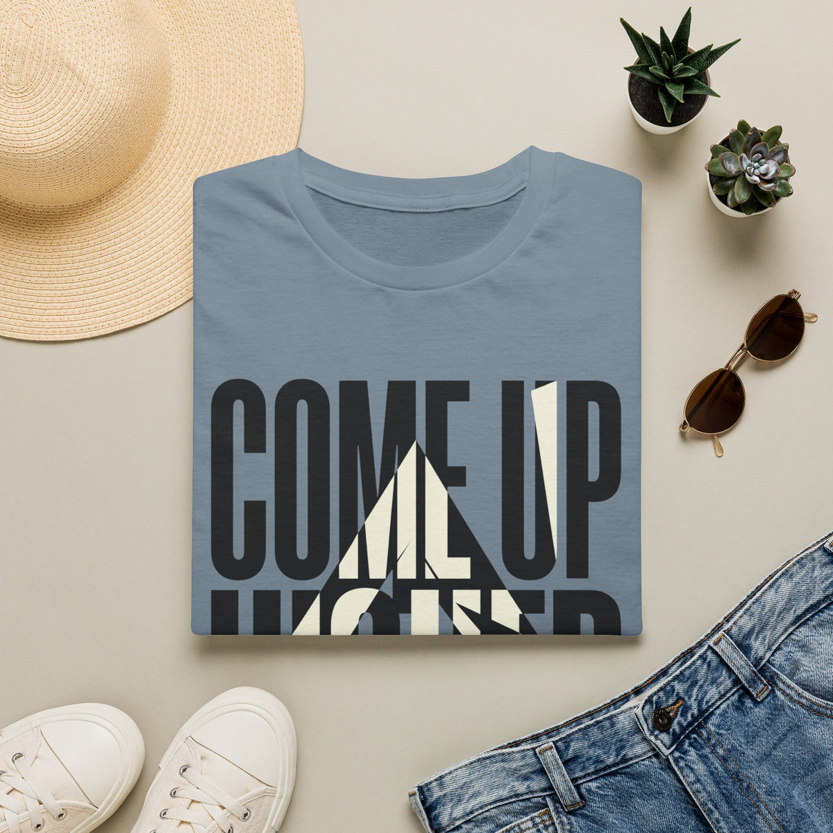 Come Up Higher - black and white T-shirt
