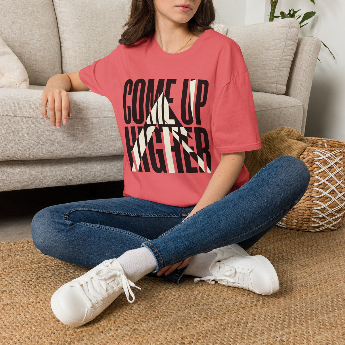 Come Up Higher - black and white T-shirt