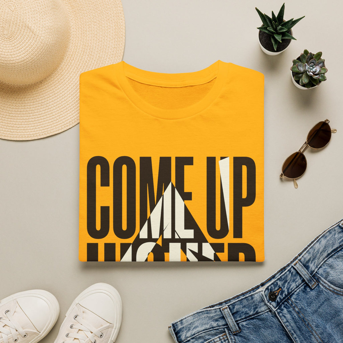Come Up Higher - black and white T-shirt