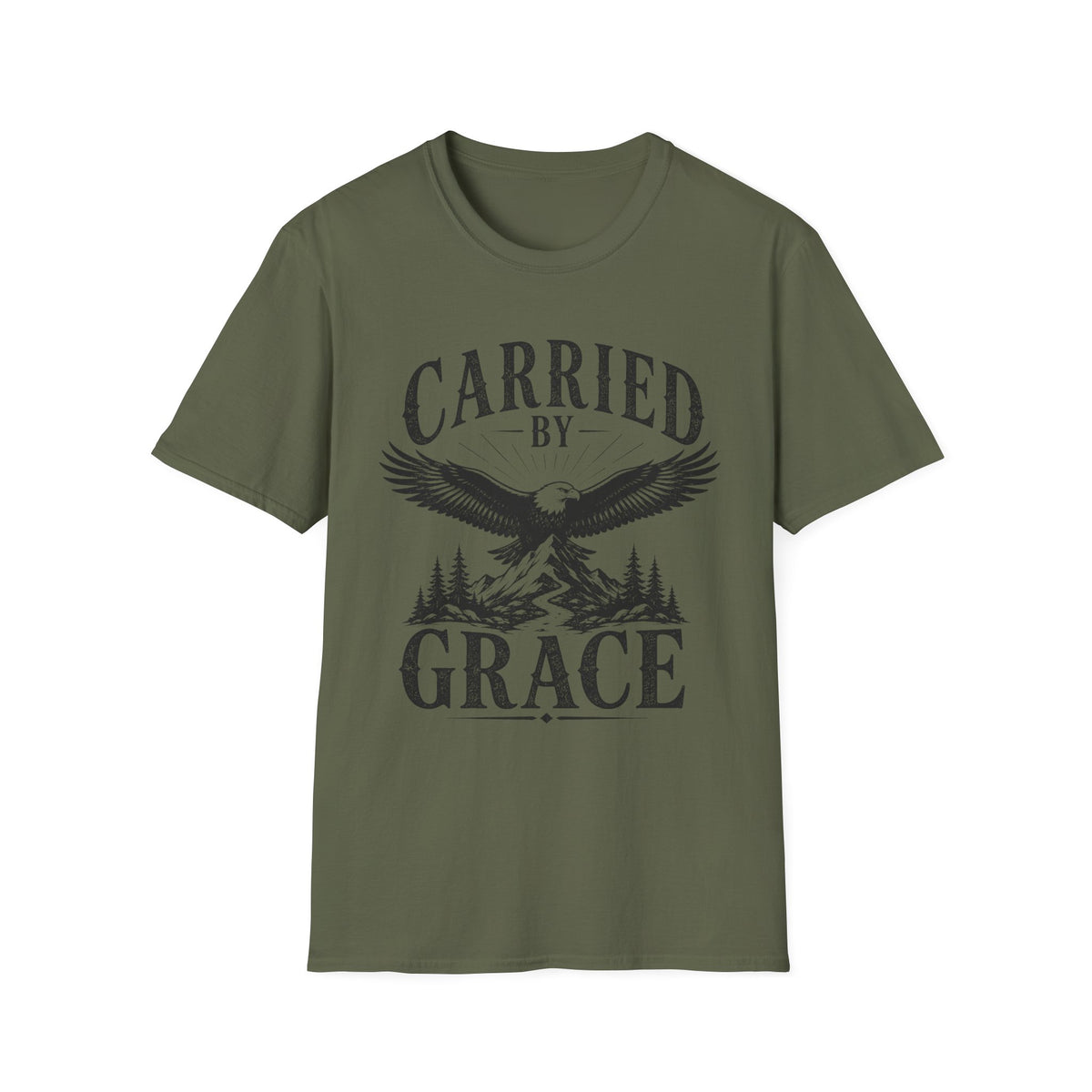 Carried By Grace T-Shirt — Inspirational Eagle Graphic Christian Tee