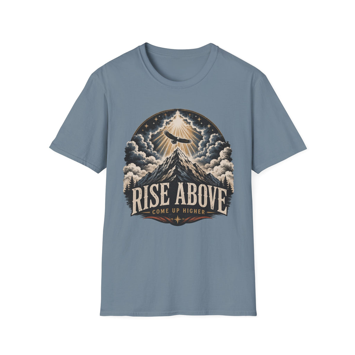 Rise Above - Come Up Higher T-shirt - mountain with eagle