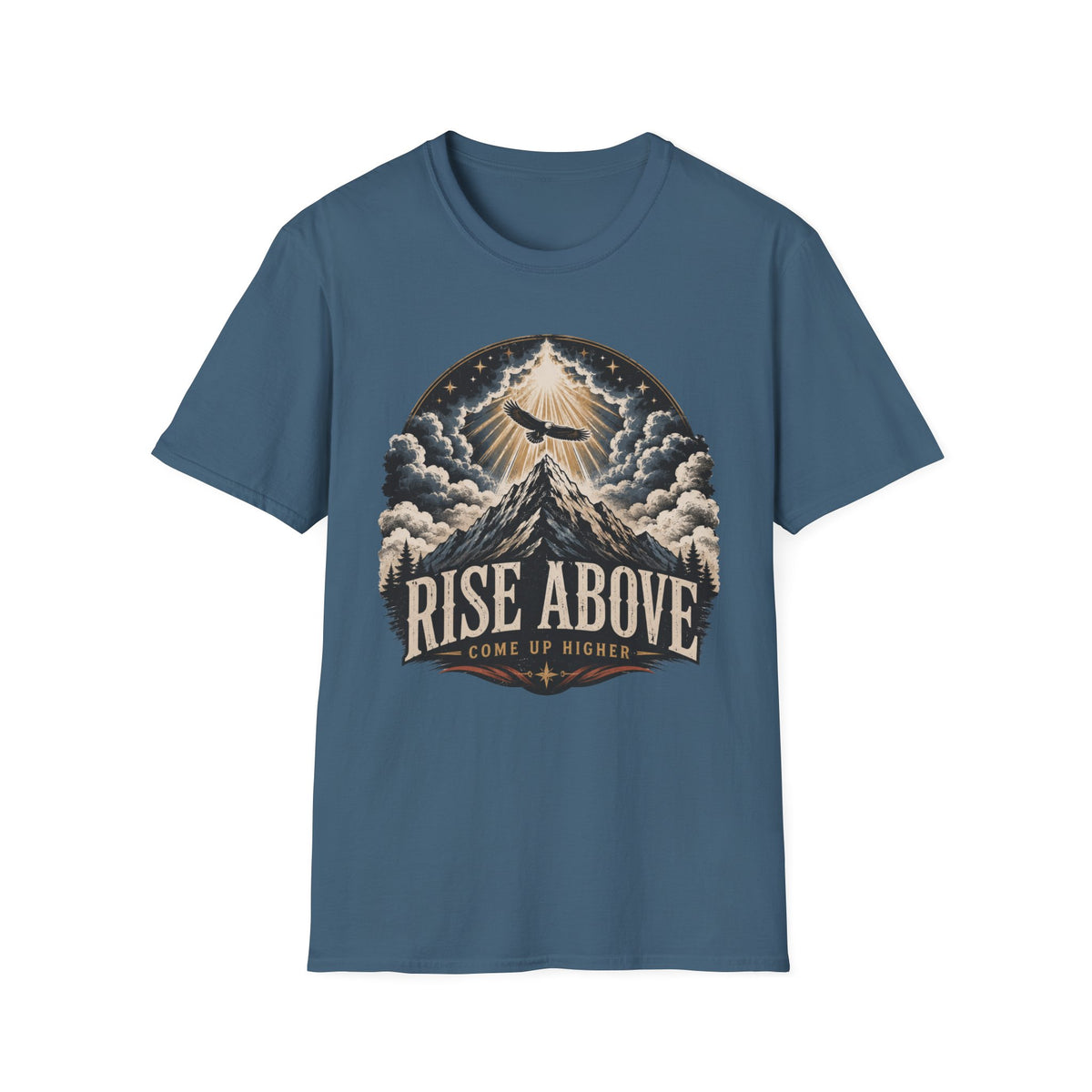 Rise Above - Come Up Higher T-shirt - mountain with eagle