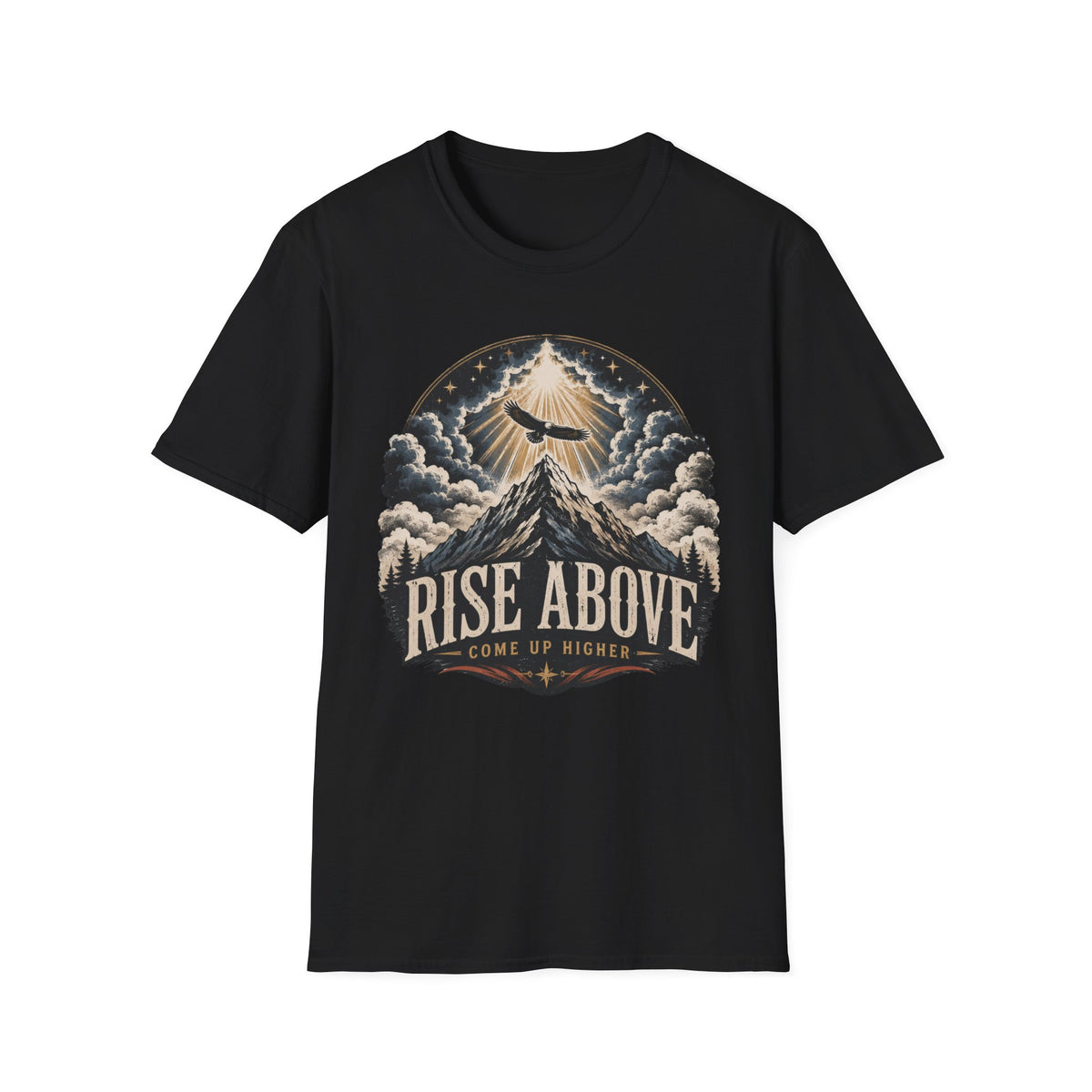 Rise Above - Come Up Higher T-shirt - mountain with eagle