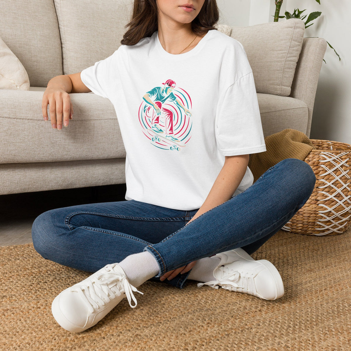 Skateboarder performing trick T-Shirt