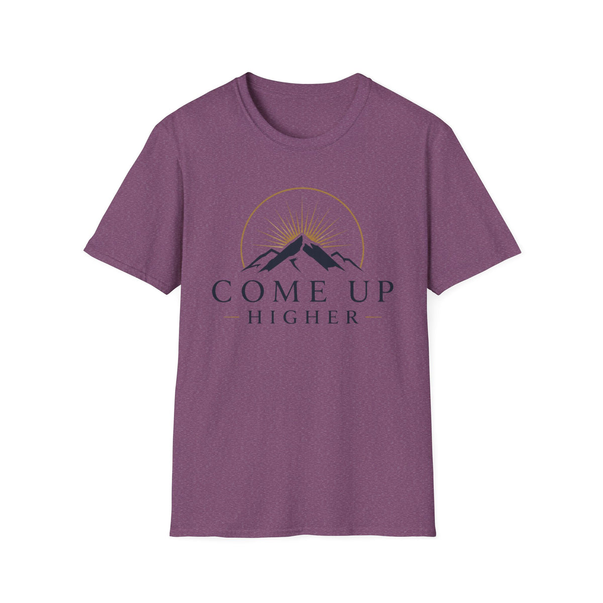 Come Up Higher T-shirt - blue n gold logo