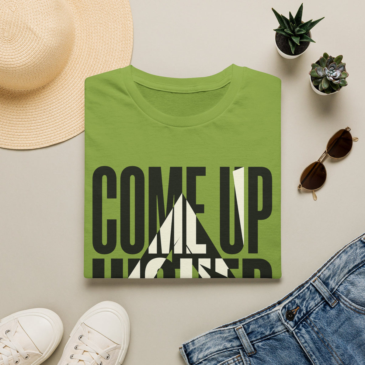 Come Up Higher - black and white T-shirt