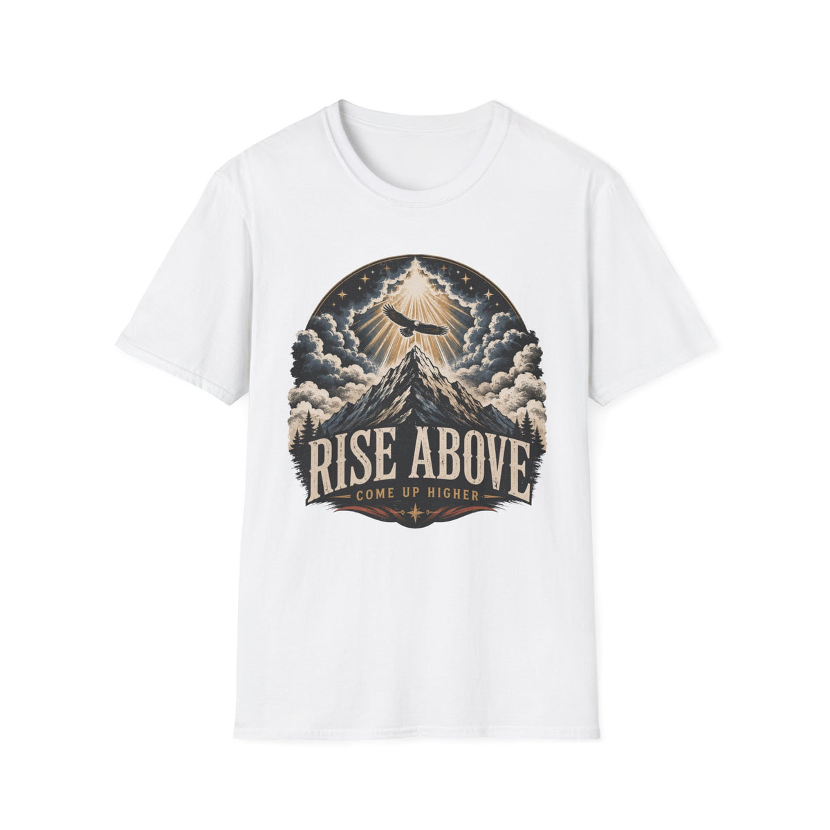 Rise Above - Come Up Higher T-shirt - mountain with eagle