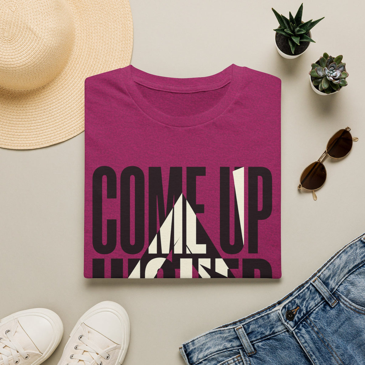 Come Up Higher - black and white T-shirt