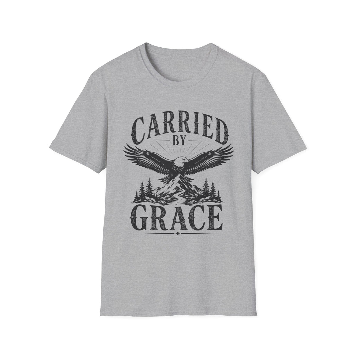 Carried By Grace T-Shirt — Inspirational Eagle Graphic Christian Tee