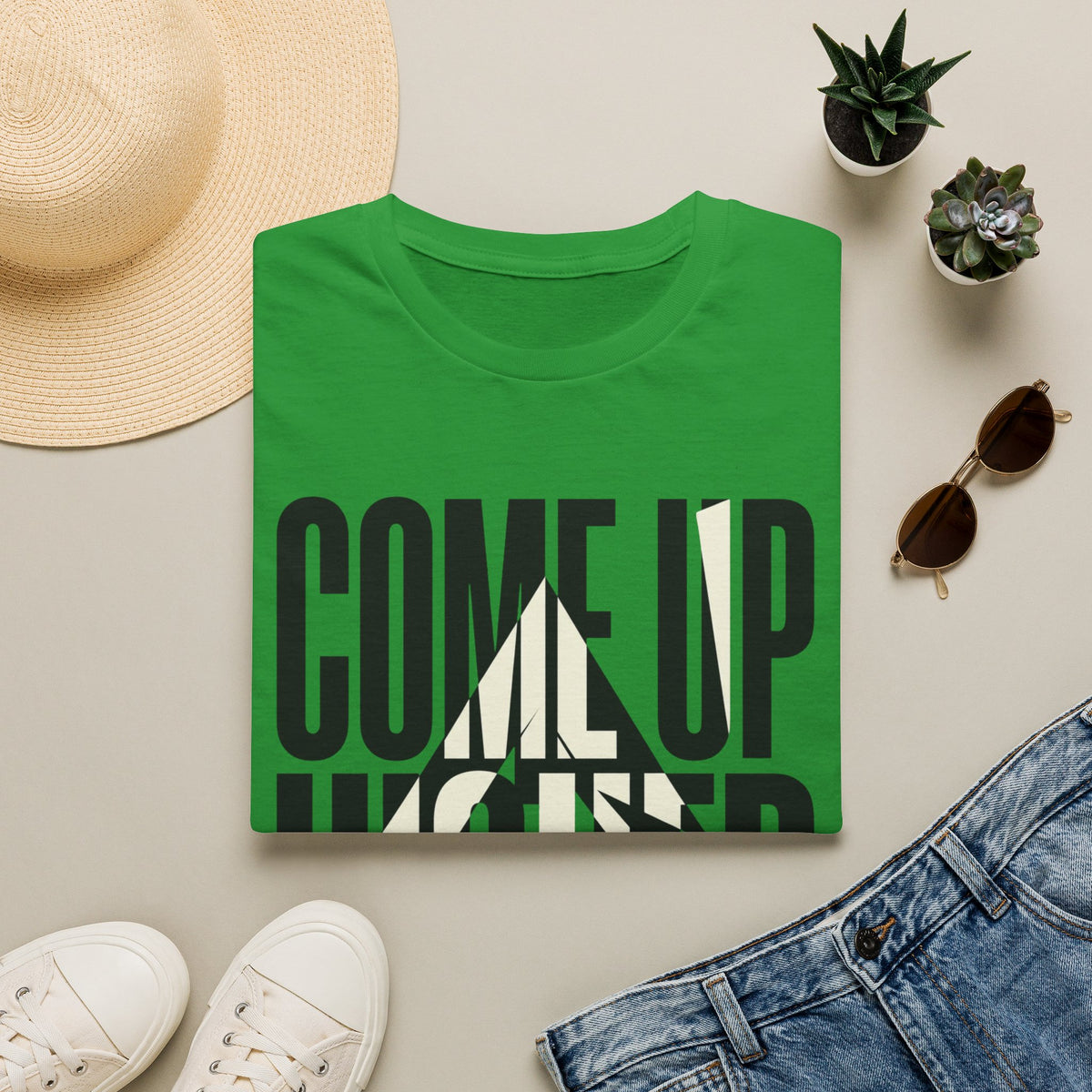 Come Up Higher - black and white T-shirt