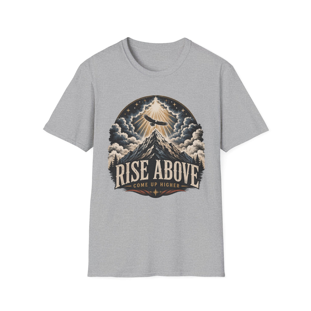 Rise Above - Come Up Higher T-shirt - mountain with eagle