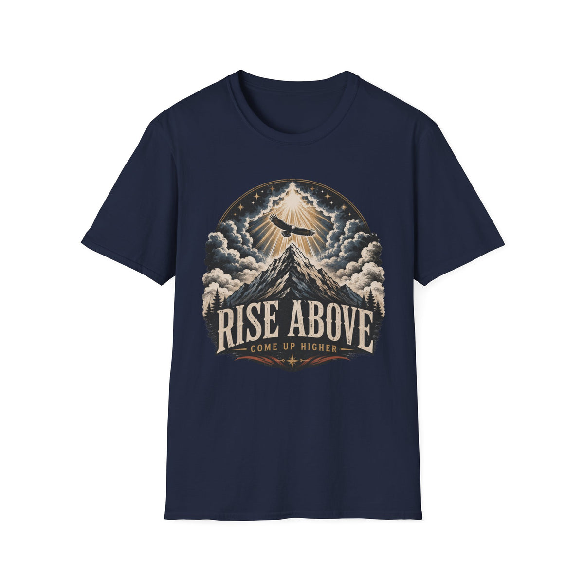 Rise Above - Come Up Higher T-shirt - mountain with eagle