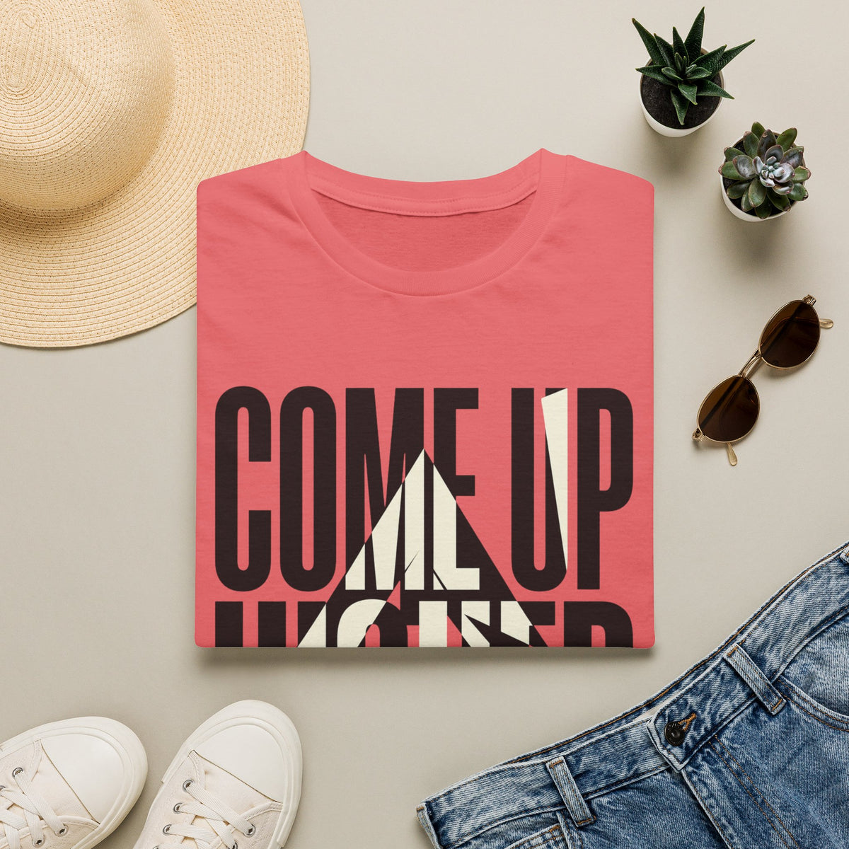 Come Up Higher - black and white T-shirt
