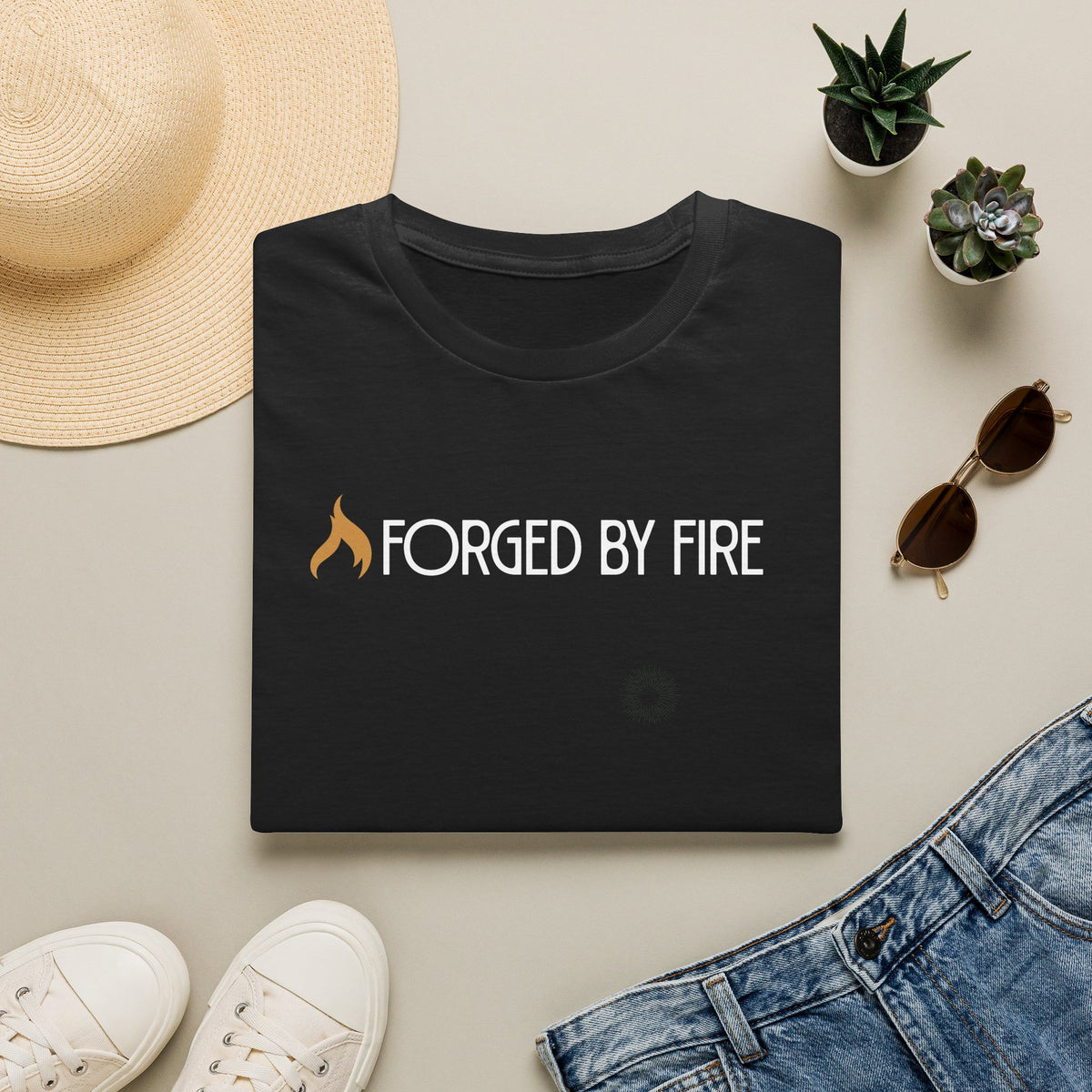 Forged By Fire T-shirt - gold flame