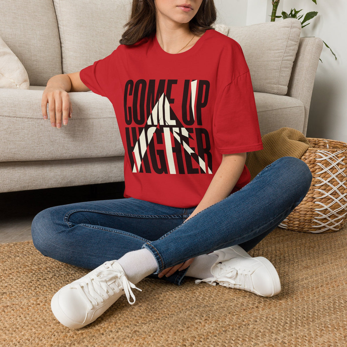 Come Up Higher - black and white T-shirt