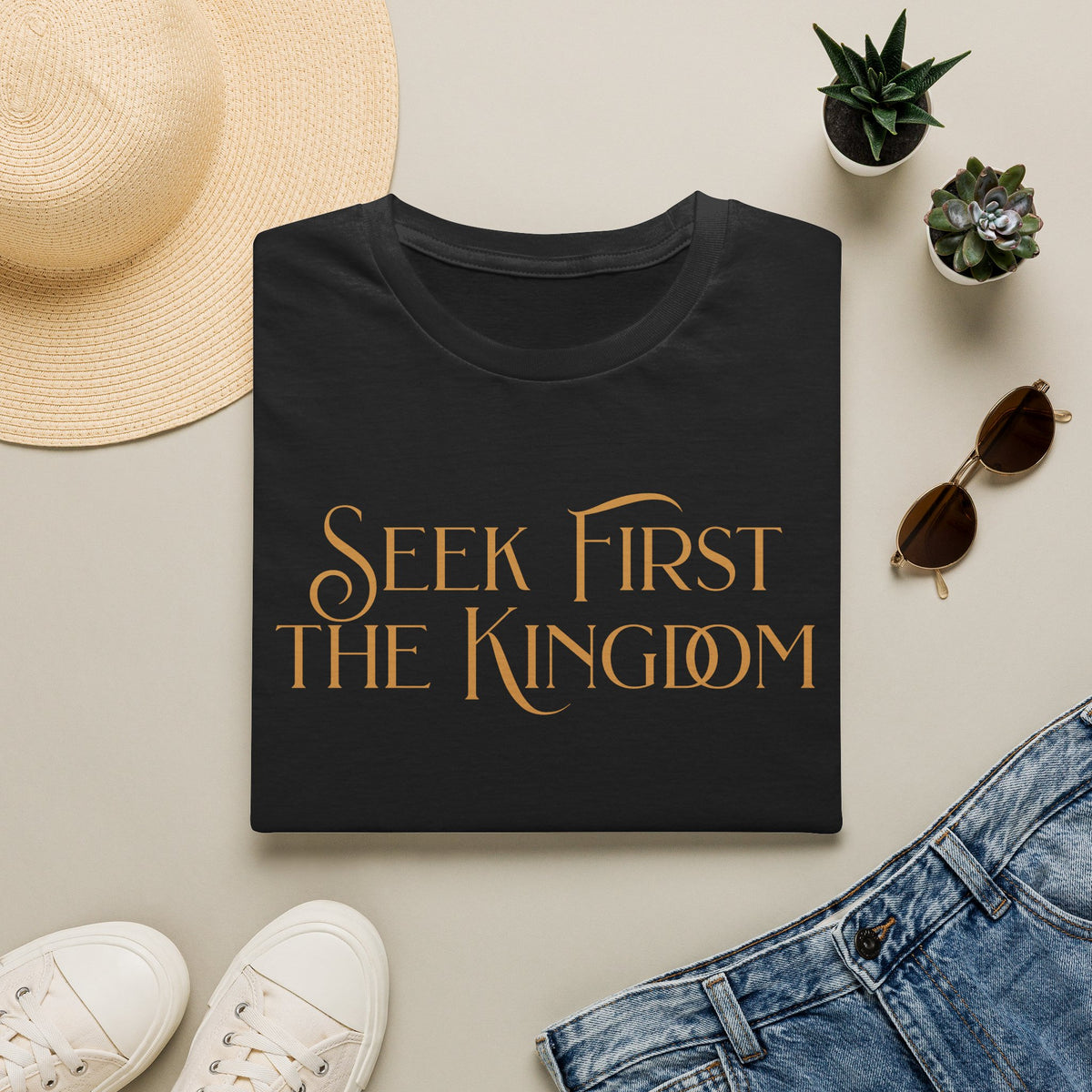 Seek First The Kingdome T-shirt - gold