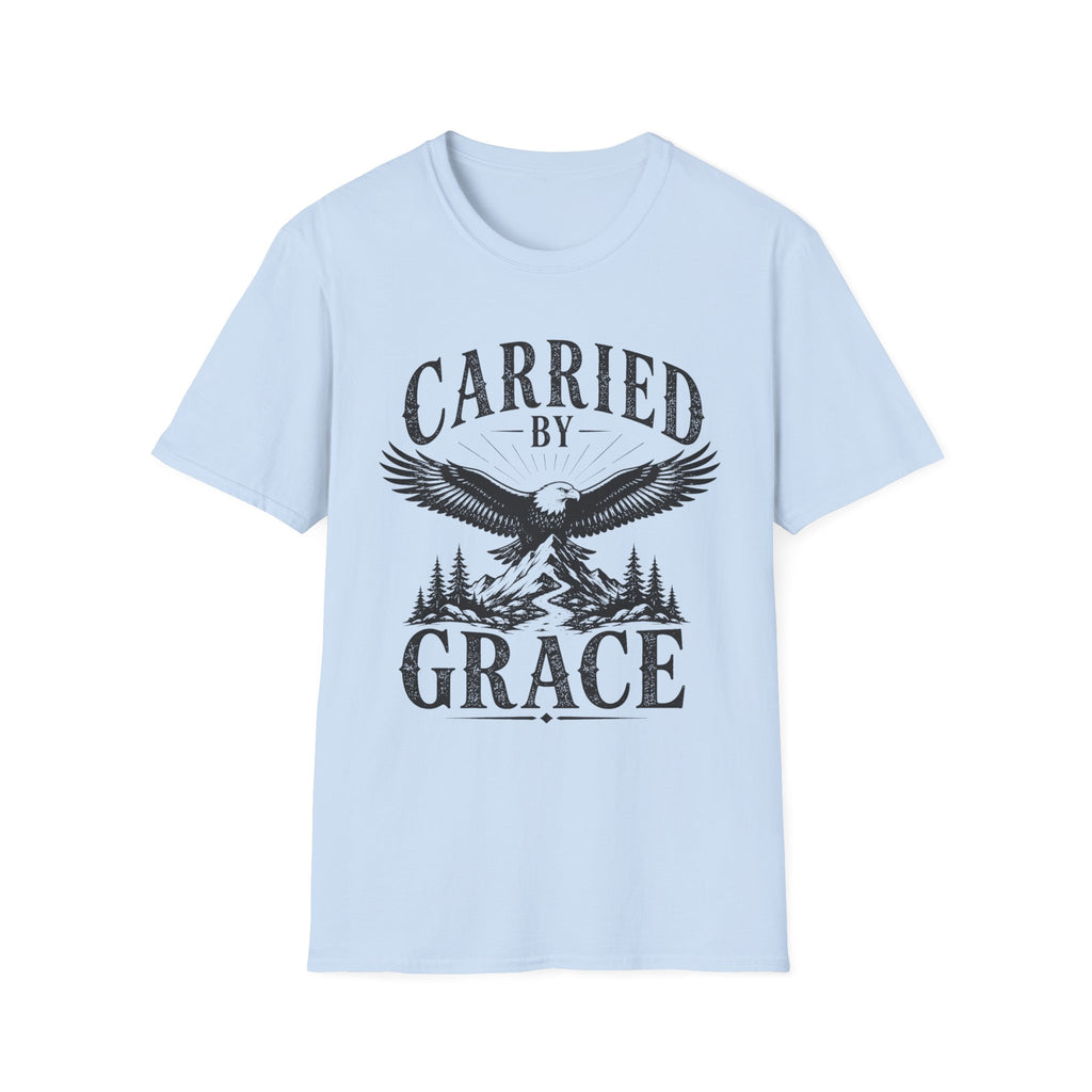 Carried By Grace T-Shirt — Inspirational Eagle Graphic Christian Tee