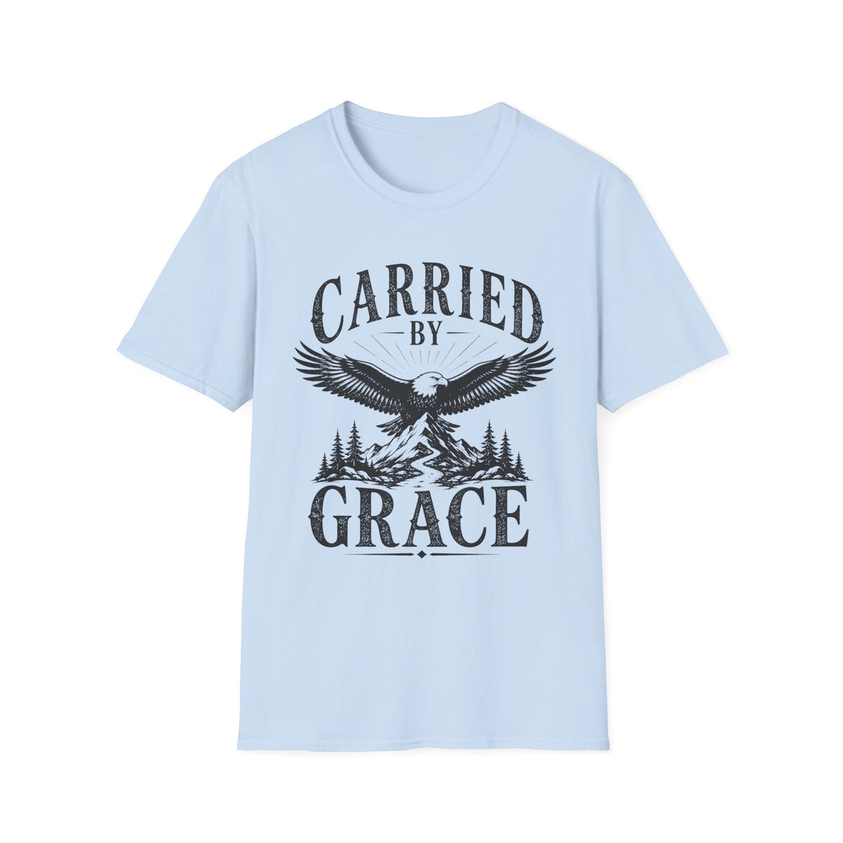 Carried By Grace T-Shirt — Inspirational Eagle Graphic Christian Tee